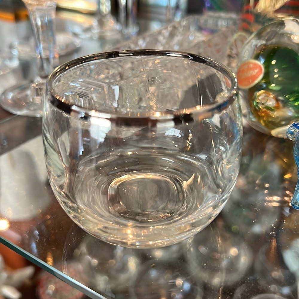 Vintage Dorothy Thorpe 1960s MCM Silver Rim Roly Poly Cocktail Glasses Set of 6 - Picture 6 of 13